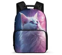 TPISLI Children Cat Print Bookbag, Animal Kitten Motif School Bag for Students 7-11 Year Olds, Durable Backpack, Sturdy Handle, Outdoor Travel, Day Trips