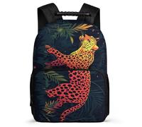 TPISLI Children Cheetah Design Rucksack Primary Age 6-11 Leopard Animal Backpack for Students Primary Classes, Sturdy Handle Adjustable Straps Travel Daily Use