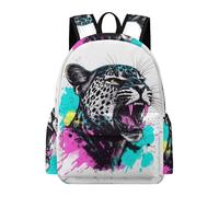 TPISLI Children Cheetah Pattern School Backpack for Boys Girls Secondary Years 7-11 Lightweight Stylish Leopard Animal Rucksack for School Trips New Term Gift, 15.6 Inch Laptop Backpack
