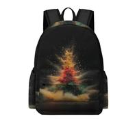 TPISLI Children Christmas Tree Backpack for Boys Girls Primary to Secondary School Age 13.3 Inch Laptop Rucksack, Large Capacity Christmas Theme Back pack for Day Trips New Term Gift