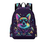 TPISLI Children Cool Corgi Dog Backpack for Boys Girls Primary to Secondary School Age 13.3 Inch Laptop Rucksack, Large Capacity Animal Puppy Back pack for Day Trips New Term Gift