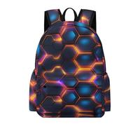 TPISLI Children Cool Honeycomb Fashion Backpack for Boys Girls Primary School Years 3-6 Cool Durable Geometric Hexagons Bookbag for Daily Travel Back to School Gift, Classroom Books