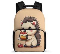 TPISLI Children Cute Hedgehog Backpack for School Animal Daypack Primary Age 6-11 School Years 1-4, 1680D Fabric Adjustable Straps Travel Daily Use