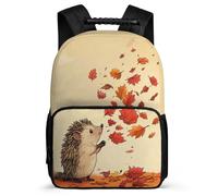 TPISLI Children Cute Hedgehog School Backpack Primary Age 6-11 Autumn Theme Backpack for Kids and Teens Primary Classes, Soft Felt Details Durable Back to School Gift