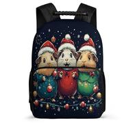 TPISLI Children Dutch Pig School Backpack School Years 2-5 Christmas Guinea Pig Daypack for Kids and Teens Year 2-5, 1680D Fabric Soft Felt Details Travel Daily Use
