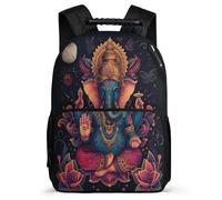TPISLI Children Elephant School Backpack School Years 2-5 Buddha Lotus Daypack for Kids and Teens Year 2-5, 1680D Fabric Soft Felt Details Travel Daily Use