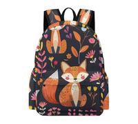 TPISLI Children Foxs Pattern Bookbag for Boys Girls 8-14 Years 14 Inch Laptop Backpack, Fashion Style Animal Fox Rucksack for Spring Outing Autumn Trip Outdoor Gift