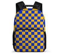 TPISLI Children Geometric Shapes School Backpack Primary Age 6-11 Checkerboard Bookbag for Children Junior School, 1680D Fabric Padded Back Travel Daily Use