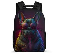 TPISLI Children Girls School Backpack French Bulldog Rucksack Kid School Back Pack with Dog Print Bookbag Travel Bag Boys with Side Pocket And Front Zipped Pocket