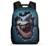 TPISLI Children Girls School Backpack Shark Rucksack Kid School Back Pack with Shark 3D Theme Bookbag Travel Bag Boys with Side Pocket And Front Zipped Pocket