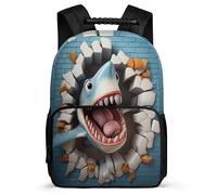 TPISLI Children Girls School Backpack Shark Rucksack Kid School Back Pack with Shark 3D Theme Bookbag Travel Bag Boys with Side Pocket And Front Zipped Pocket