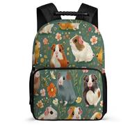 TPISLI Children Guinea Pig School Backpack 7-11 Year Olds Kawaii Animal Rucksack for Kids and Teens Year 2-5, Padded Back 1680D Fabric Outdoor Day Trips