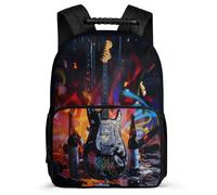 TPISLI Children Guitar Backpack for School, Singer Music Lover Rucksack 7-11 Year Olds, Sturdy Book Bag, Soft Felt Details, Short Trips, Everyday Use
