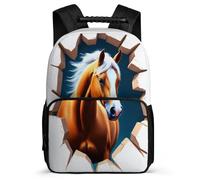 TPISLI Children Horse School Backpack 7-11 Year Olds Animal Horse Rucksack for Kids and Teens Year 2-5, Padded Back 1680D Fabric Outdoor Day Trips