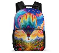 TPISLI Children Hot-air Balloon Backpack 7-11 Year Olds Scenery Daypack for Kids and Teens Junior School, Side Pockets Soft Felt Details Back to School Gift
