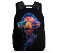 TPISLI Children Jellyfish Design School Backpack 6-11 Years Ocean Creatures Backpack for Boys Girls School Years 1-4, Side Pockets Soft Felt Details Travel Daily Use