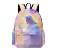 TPISLI Children Jesus Christian School Backpack for Boys Girls Secondary Years 7-11 Lightweight Stylish Jesus Pattern Rucksack for School Trips New Term Gift, 15.6 Inch Laptop Backpack