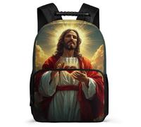 TPISLI Children Jesus Motif Bookbag, Jesus Christian Pattern School Bag for Students 7-11 Year Olds, Durable Backpack, Sturdy Handle, Outdoor Travel, Day Trips