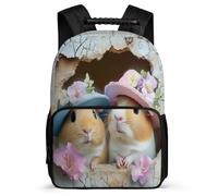 TPISLI Children Kawaii Guinea Pig School Backpack Primary Age 6-11 3D Animal Bookbag for Children Junior School, 1680D Fabric Padded Back Travel Daily Use