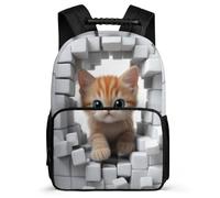 TPISLI Children Kitten Design Bookbag, Animal Cat Print School Bag for Students 7-11 Year Olds, Durable Backpack, Sturdy Handle, Outdoor Travel, Day Trips