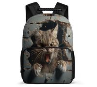 TPISLI Children Kitten Pattern School Backpack Primary Age 6-11 Cat Animal Backpack for Kids and Teens Primary Classes, Soft Felt Details Durable Back to School Gift