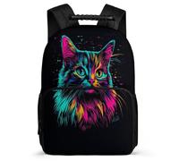 TPISLI Children Kitten Print Bookbag, Animal Cat Motif School Bag for Students 7-11 Year Olds, Durable Backpack, Sturdy Handle, Outdoor Travel, Day Trips