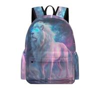 TPISLI Children Lion Motif Backpack Boys Girls Ages 8-14 15.6 Inch Laptop Backpack, Cool Durable Animal Illustration Bookbag for Day Trips Birthday Gift Outdoor Activity