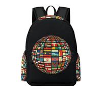 TPISLI Children National Flag Rucksack Boys Girls Secondary School Years 7-10 Everyday Durable World Map Design Bookbag for Outdoor Travel Birthday Gift, Everyday Carry