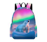 TPISLI Children Polar Bear Motif Backpack for Boys Girls 11-16 Years 13.3 Inch Laptop Backpack, Modern Durable Animal Bear Back pack for Outdoor Travel New Term Gift