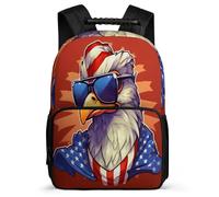 TPISLI Children School Backpac White Headed Eagle Rucksack Kid School Backpack Bird Theme Bookbag Travel Bag Boys Girls with Side Pocket And Front Zipped Pocket