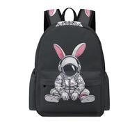 TPISLI Children School Backpack Bunny Astronaut Rucksack Animal Rabbit 7-12 Years Old for Boys Girls, Trendy 15.6 Inch Laptop Backpack for Study Days and Travel and Class Travel Use