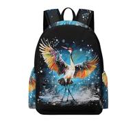 TPISLI Children School Backpack Crane Rucksack Bird Prints School Years 4-8 for Boys Girls, Durable Daypack for Outdoor Trips and Classes and Class Travel Use