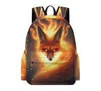 TPISLI Children School Backpack Fox Design Rucksack Animal Pattern 7-12 Years Old for Boys Girls, Trendy 15.6 Inch Laptop Backpack for Study Days and Travel and Class Travel Use