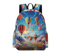 TPISLI Children School Backpack Hot Air Balloon Rucksack Landscape Ages 10-16 for Boys Girls, Trendy 14 Inch Laptop Bag for Outdoor Trips and Classes and Class Travel Use