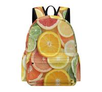 TPISLI Children School Backpack Lemon Colorful Rucksack Fruit Motif 7-12 Years Old for Boys Girls, Trendy 15.6 Inch Laptop Backpack for Study Days and Travel and Class Travel Use