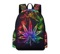 TPISLI Children School Backpack Marijuana Leaves Rucksack Plant Printed School Years 4-8 for Boys Girls, Durable Daypack for Outdoor Trips and Classes and Class Travel Use