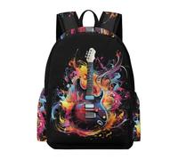 TPISLI Children School Backpack Music Lover Rucksack Colorful Guitar 7-11 Years for Boys Girls, Durable 13.3 Inch Laptop Rucksack for Autumn Trip and Study Days and Class Travel Use