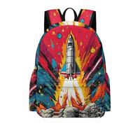 TPISLI Children School Backpack Space Rocket Rucksack Space Ship School Years 5-9 for Boys Girls, Trendy Daypack for Daily Study and Weekend Use and Class Travel Use