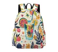 TPISLI Children School Backpack Summer Tropical Theme Rucksack Fruits School Years 5-9 for Boys Girls, Trendy Daypack for Daily Study and Weekend Use and Class Travel Use