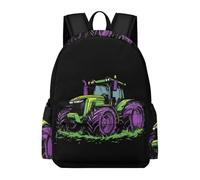TPISLI Children School Backpack Tractor Design Rucksack Car Pattern 7-12 Years Old for Boys Girls, Trendy 15.6 Inch Laptop Backpack for Study Days and Travel and Class Travel Use