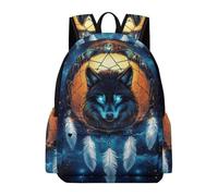 TPISLI Children School Backpack Wolf Motif Rucksack Wolves 7-11 Years for Boys Girls, Durable 13.3 Inch Laptop Rucksack for Autumn Trip and Study Days and Class Travel Use
