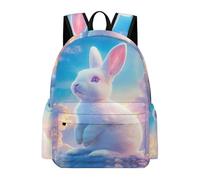 TPISLI Children School Bags for Girls, Teenage Boys Rabbit Pattern Book Bags for School, Elementary Causal Daypack with Cute Bunny Motif