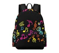 TPISLI Children Singer Music Lover School Backpack for Boys Girls Secondary Years 7-11 Lightweight Stylish Musical Symbols Rucksack for School Trips New Term Gift, 15.6 Inch Laptop Backpack