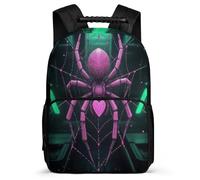 TPISLI Children Spider Motif School Backpack 6-11 Years Cyberpunk Style Backpack for Boys Girls School Years 1-4, Side Pockets Soft Felt Details Travel Daily Use