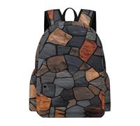 TPISLI Children Stone Block Motif Back pack for Boys Girls Year 3-6 Trendy Lightweight Marble Pattern Fashion School Bag for Outdoor Use Back to School Gift, 13.3 Inch Laptop Backpack