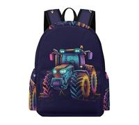 TPISLI Children Tractor Design School Backpack Boys Girls Primary School Years 3-6 Everyday Durable Car Print Back pack for Autumn Trip Travel Holiday Gift, Large Capacity