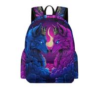 TPISLI Children Wolf Design School Backpack for Boys Girls Secondary Years 7-11 Lightweight Stylish Animal Wolve Print Rucksack for School Trips New Term Gift, 15.6 Inch Laptop Backpack