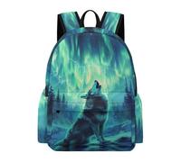 TPISLI Children Wolve Motif Bookbag Boys Girls Primary School Age 7-11 Cool Durable Animal Wolf Pattern Fashion School Bag for Spring Outing Travel Holiday Gift, 15.6 Inch Laptop Backpack
