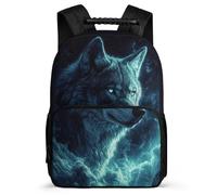 TPISLI Children Wolve Pattern School Backpack Age 5-10 Animal Wolf Backpack for Kids and Teens Junior School, Sturdy Handle Adjustable Straps Birthday Gift