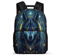 TPISLI Children Wolves School Backpack 7-11 Year Olds Animal Wolf Rucksack for Kids and Teens Year 2-5, Padded Back 1680D Fabric Outdoor Day Trips
